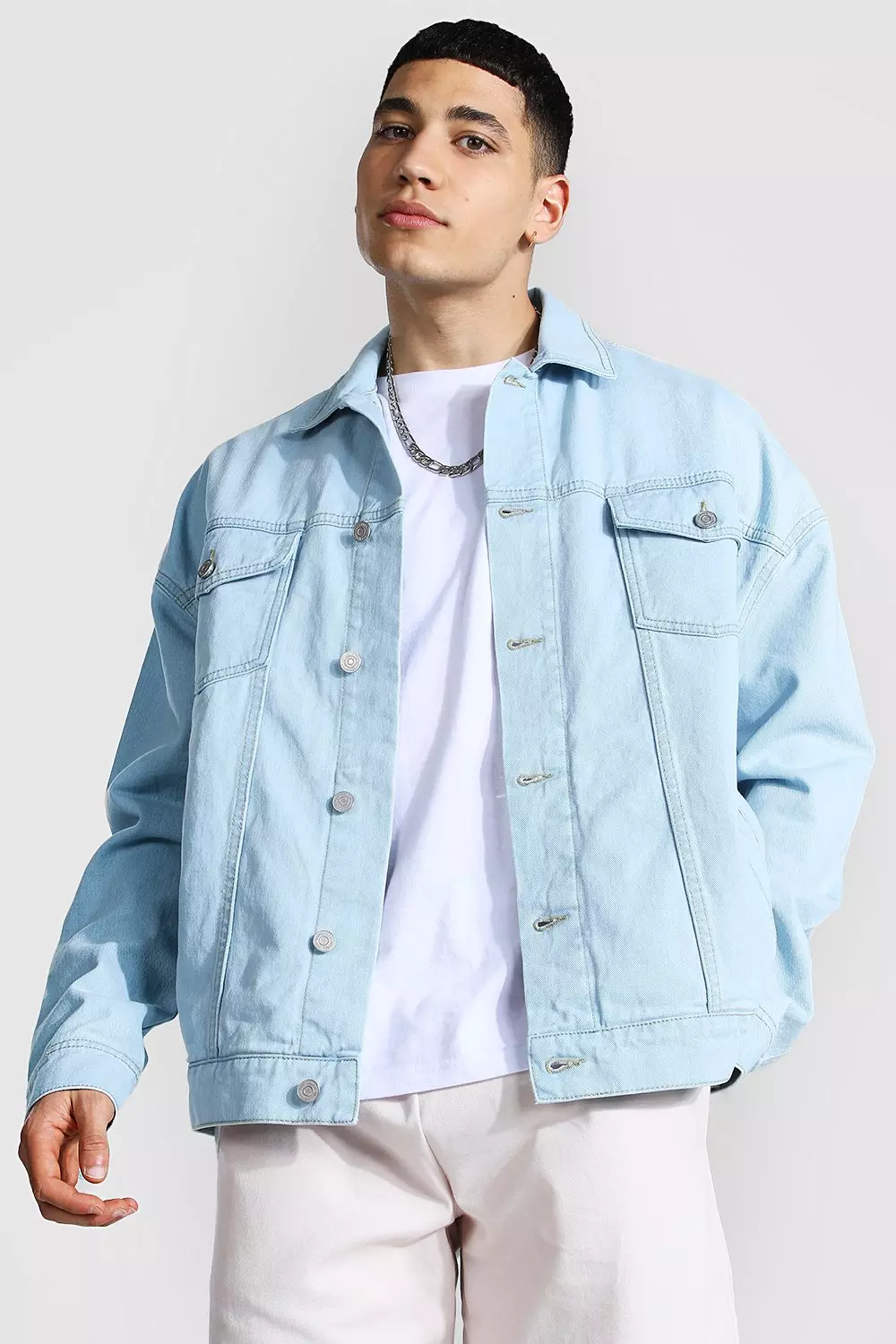 Oversized light clearance denim jacket